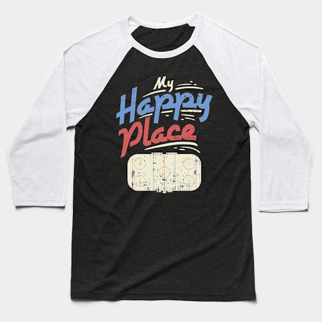 My Happy Place - Ice Hockey Player Gift Baseball T-Shirt by biNutz